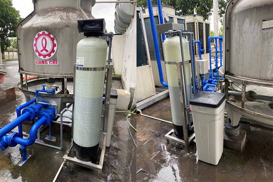 Lắp đặt bộ làm mềm nước cho tháp giải nhiệt